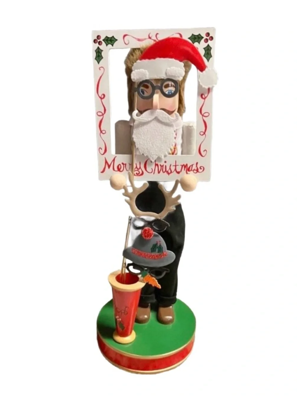 Pier 1 ~ Christmas Nutcracker Holding Photo Props “Merry Christmas” Photo Frame